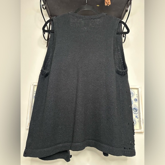 VTG Embellished Black Knit Sweater Vest - Picture 7 of 7
